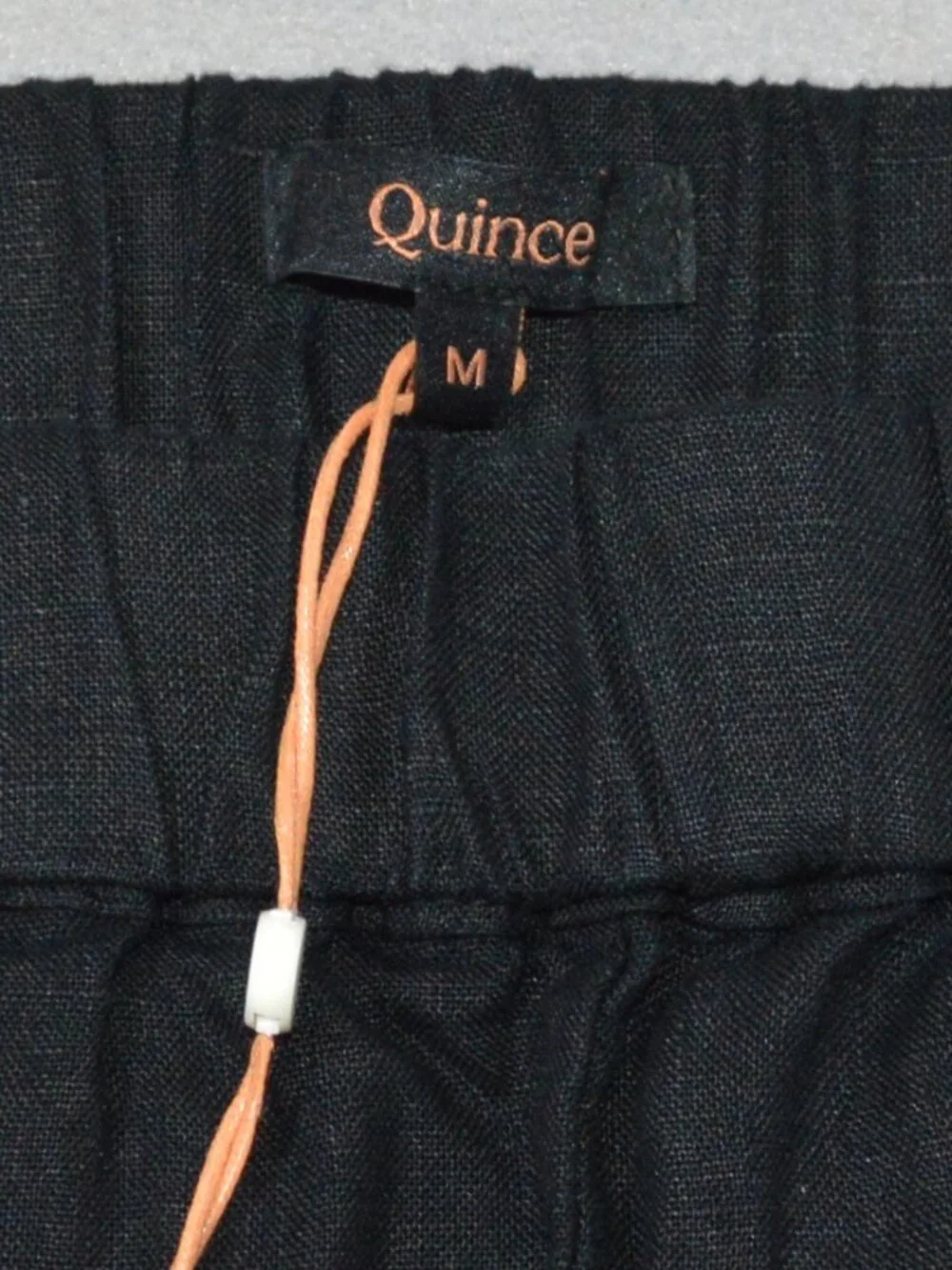 Quince 100% European Linen Tapered Ankle Pants Black M NWT